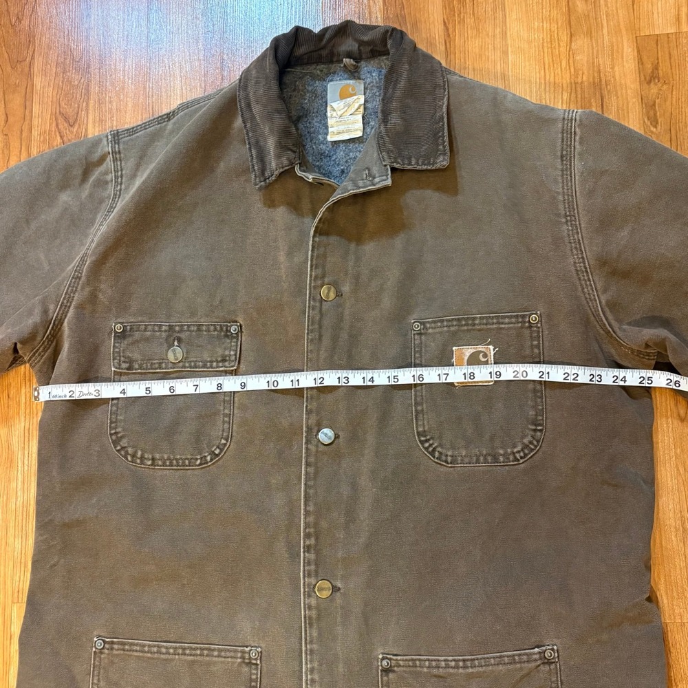 VTG Carhartt Chore Coat Jacket LT C02CHT Blanket Lined Canvas Workwear Brown - Picture 11 of 12
